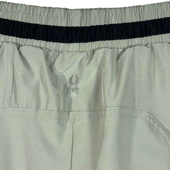 Spyder Large Active Shorts Pull-On Quick Dry Pockets Stretch Lightweight Green - Picture 4 of 11